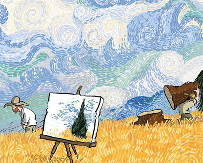 Starry Painter Field - 40x50 cm