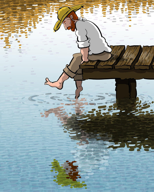 Artist by the Lake - 40x50 cm