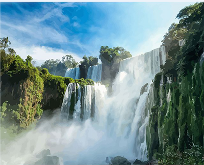 Emerald Waterfall Paradise - 40x50 cm paint by numbers kit