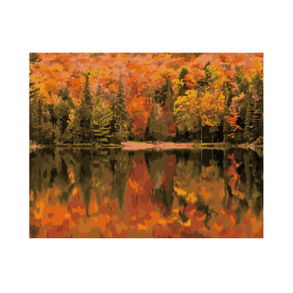 Autumn Forest Lake Reflection - 40x50 cm paint by numbers kit