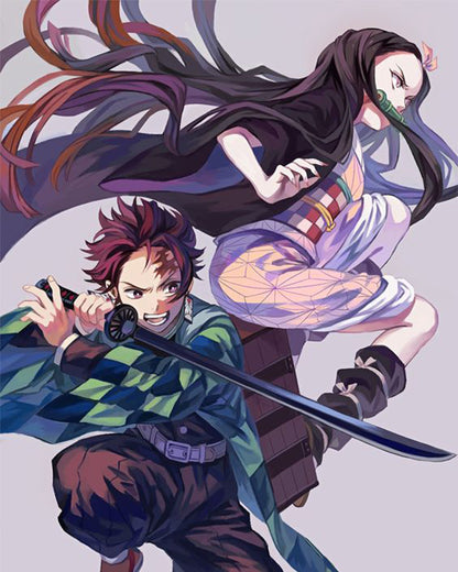 Moonlit Sword Siblings - 40x50 cm paint by numbers kit