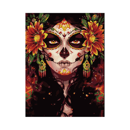 Floral Sugar Skull Portrait - 40x50 cm paint by numbers kit