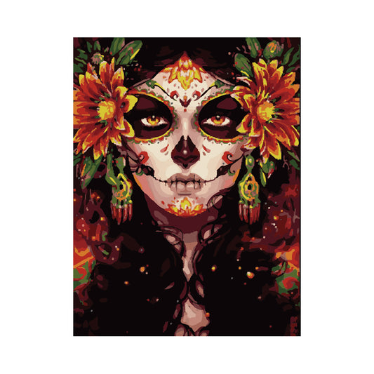 Floral Sugar Skull Portrait - 40x50 cm paint by numbers kit