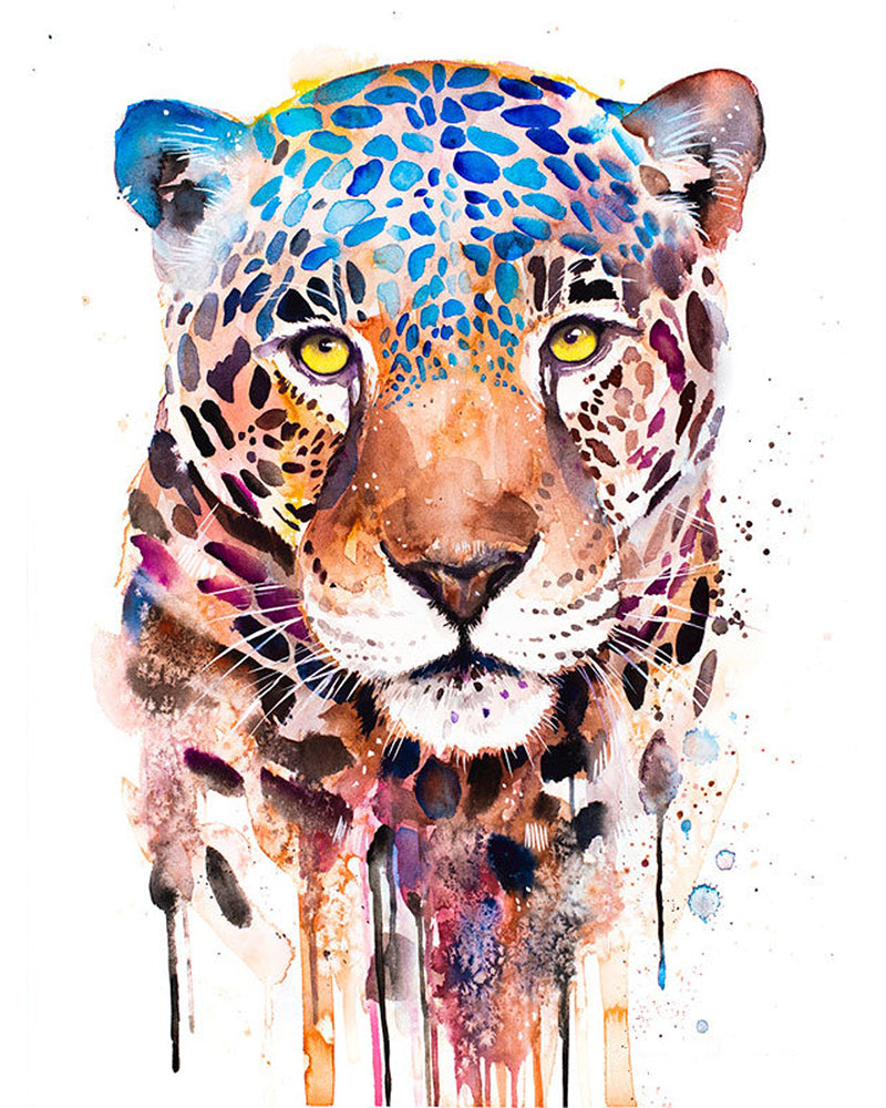 Golden-Eyed Watercolor Leopard - 40x50 cm paint by numbers kit