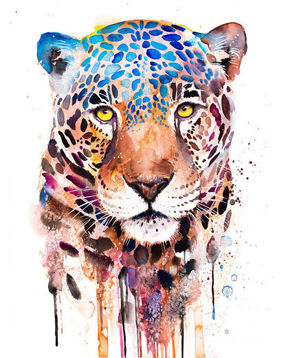 Golden-Eyed Watercolor Leopard - 40x50 cm paint by numbers kit