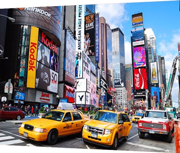 Yellow Taxis in Times Square - 40x50 cm paint by numbers kit