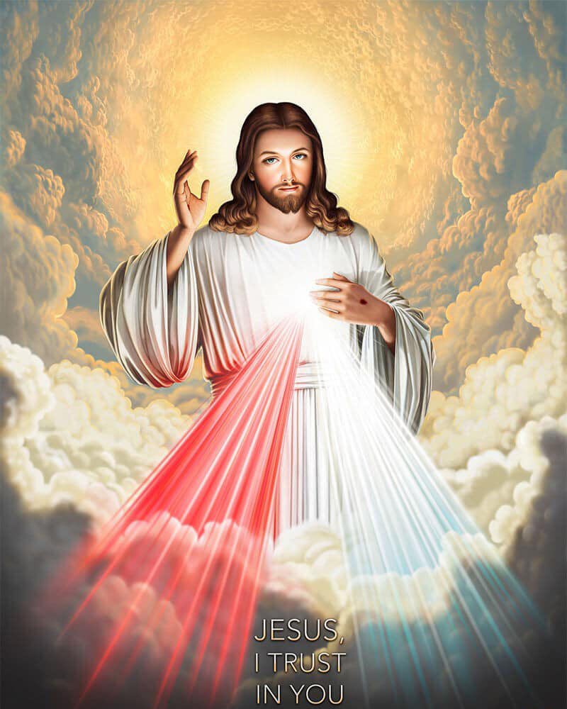 Divine Mercy in the Clouds - 40x50 cm paint by numbers kit