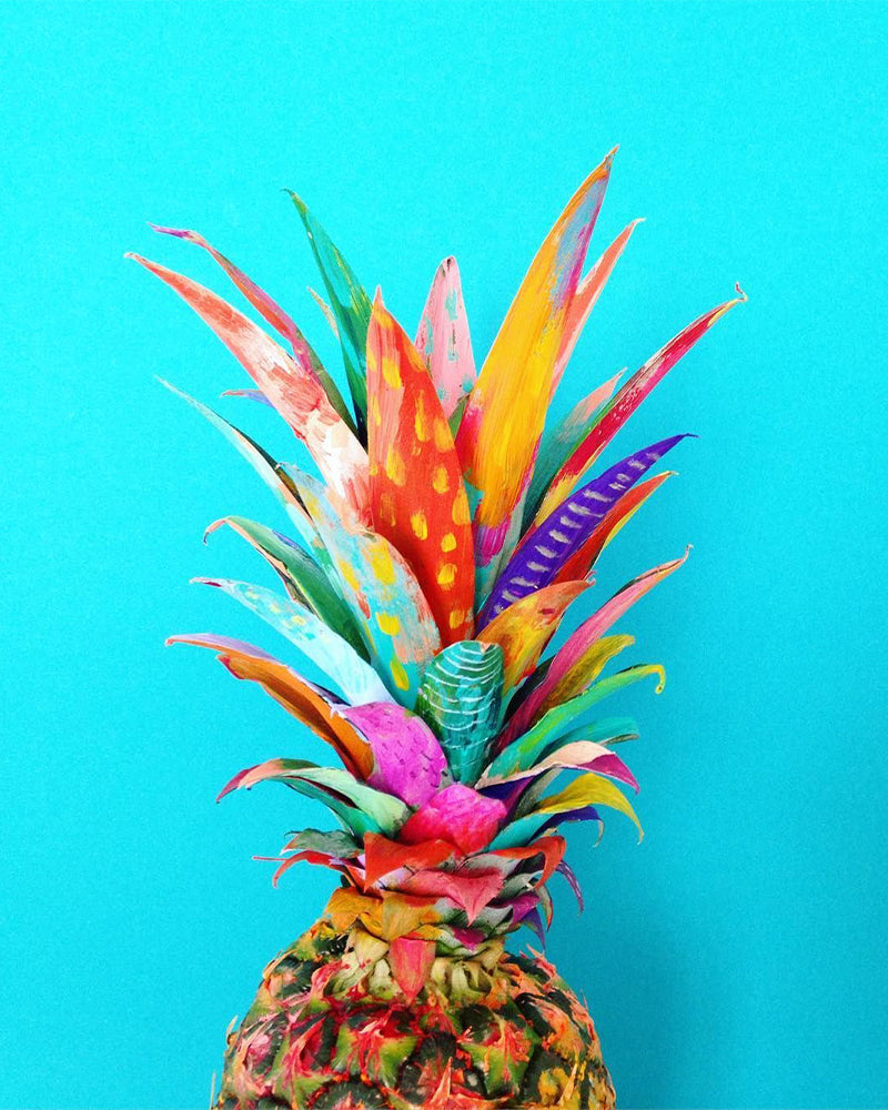 Rainbow Pineapple on Turquoise - 40x50 cm paint by numbers kit