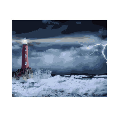 Stormy Lighthouse at Sea - 40x50 cm paint by numbers kit