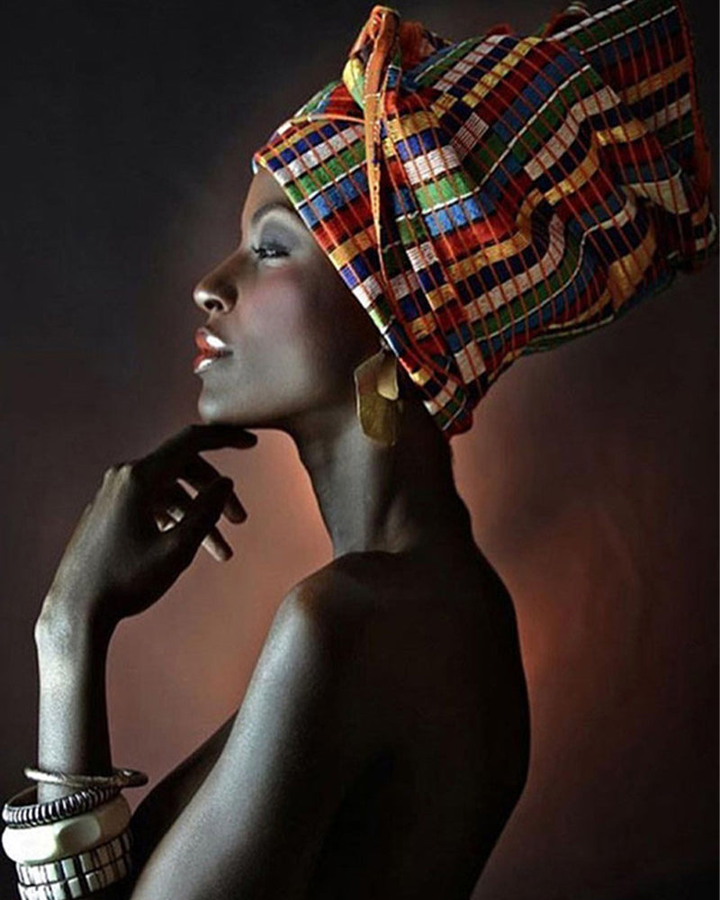 Regal Plaid Headwrap - 40x50 cm paint by numbers kit