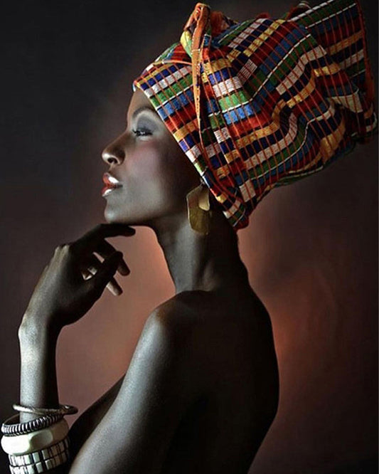 Regal Plaid Headwrap - 40x50 cm paint by numbers kit