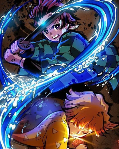 Water Blade Anime Warriors - 40x50 cm paint by numbers kit