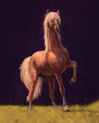 Golden Stallion at Twilight - 40x50 cm paint by numbers kit