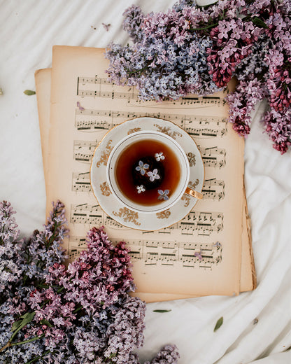 Lilac Tea and Sheet Music - 40x50 cm paint by numbers kit