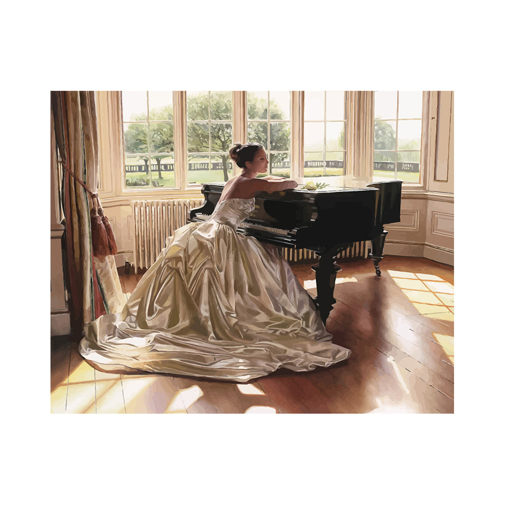 Bride at the Grand Piano - 40x50 cm paint by numbers kit