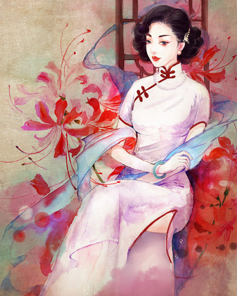 Crimson Lily Elegance - 40x50 cm paint by numbers kit