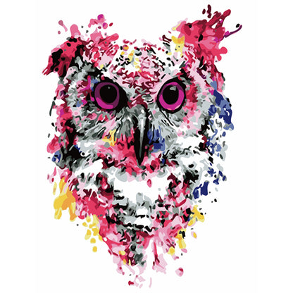 Pink Watercolor Owl - 40x50 cm paint by numbers kit