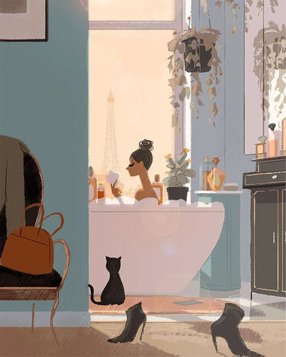 Paris Morning Bath - 40x50 cm paint by numbers kit