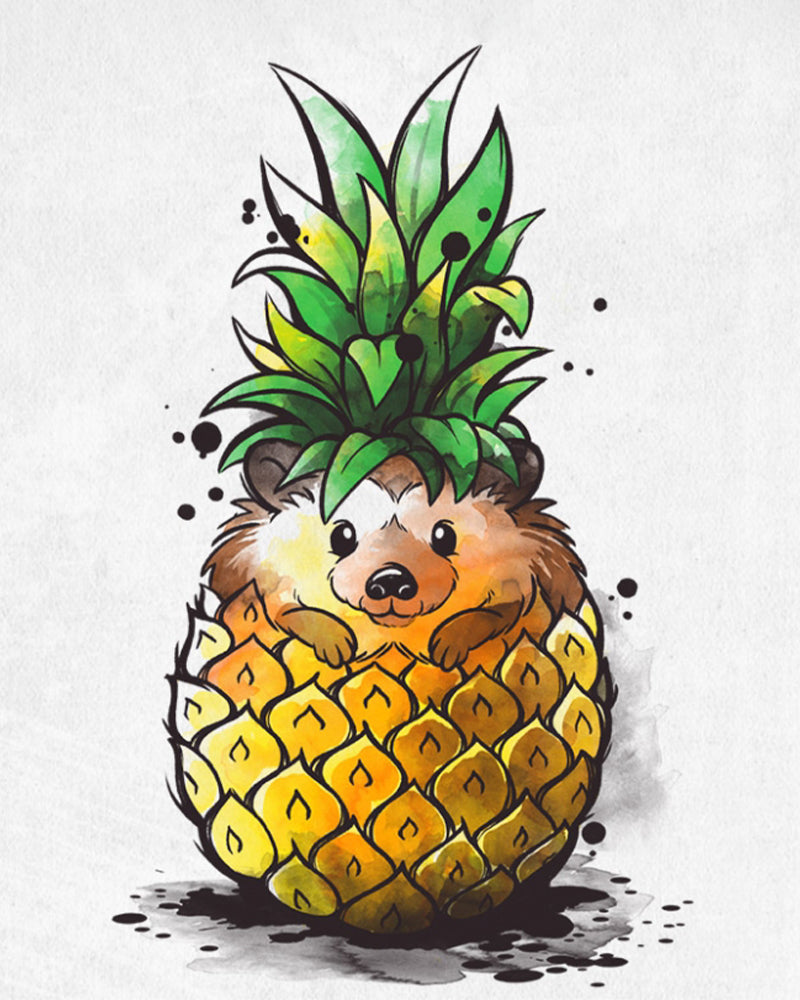 Pineapple Hedgehog - 40x50 cm paint by numbers kit