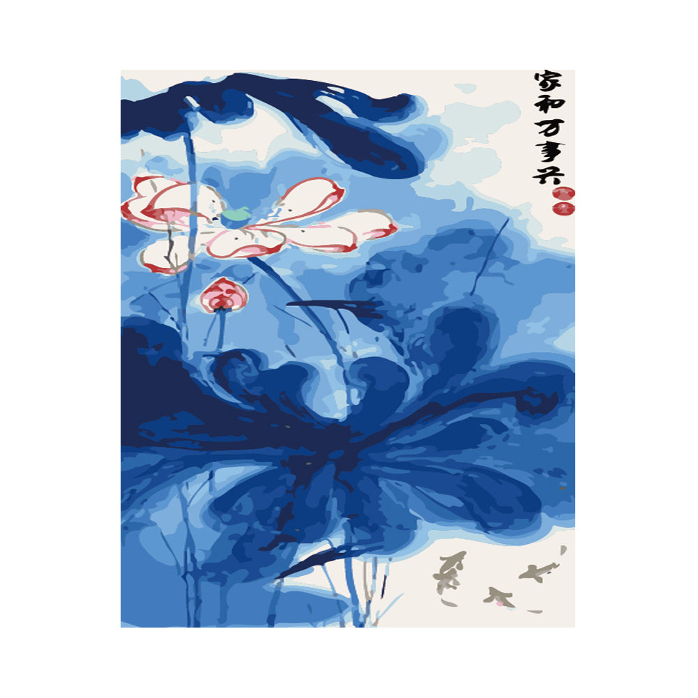 Blue Lotus Harmony - 40x50 cm paint by numbers kit