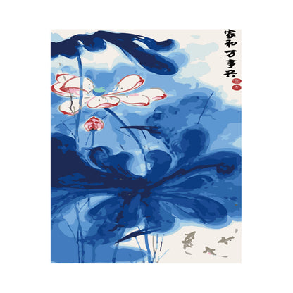 Blue Lotus Harmony - 40x50 cm paint by numbers kit