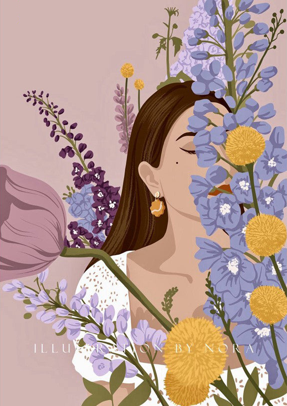 Floral Portrait Veil - 40x50 cm