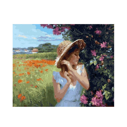Girl in a Summer Flower Field - 40x50 cm paint by numbers kit