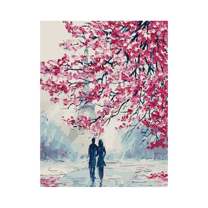 Cherry Blossoms City Romance - 40x50 cm paint by numbers kit