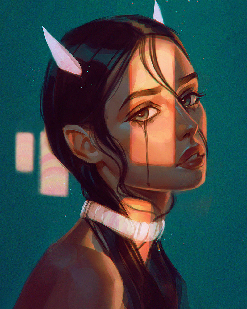 Mystic Horned Girl - 40x50 cm paint by numbers kit