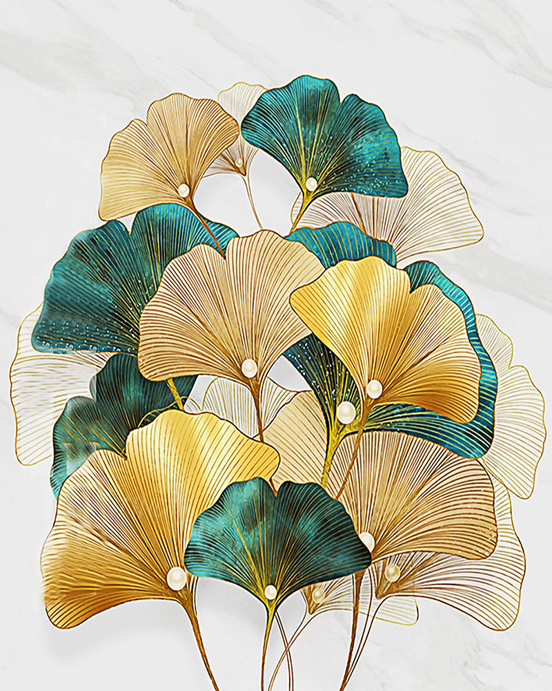 Golden Ginkgo Leaves - 40x50 cm paint by numbers kit