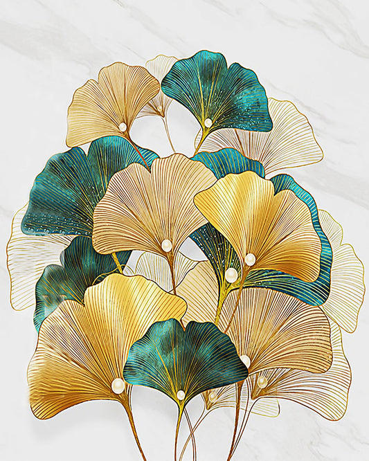 Golden Ginkgo Leaves - 40x50 cm paint by numbers kit