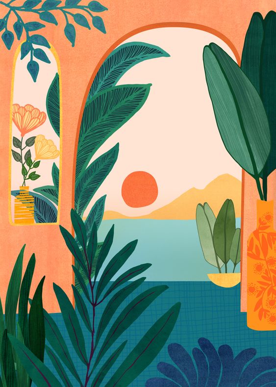 Boho Sunset Arch - 40x50 cm paint by numbers kit
