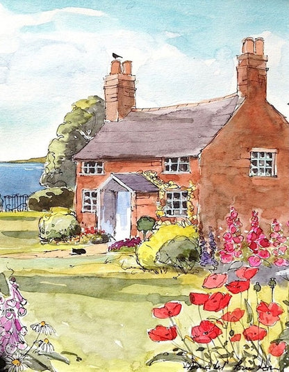 Brick Cottage Garden - 40x50 cm paint by numbers kit