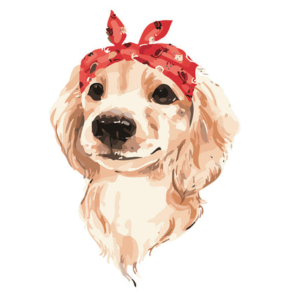 Golden Dog with Red Bandana - 40x50 cm paint by numbers kit