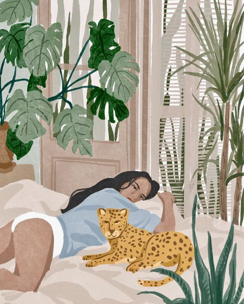Lazy Morning with Leopard - 40x50 cm paint by numbers kit