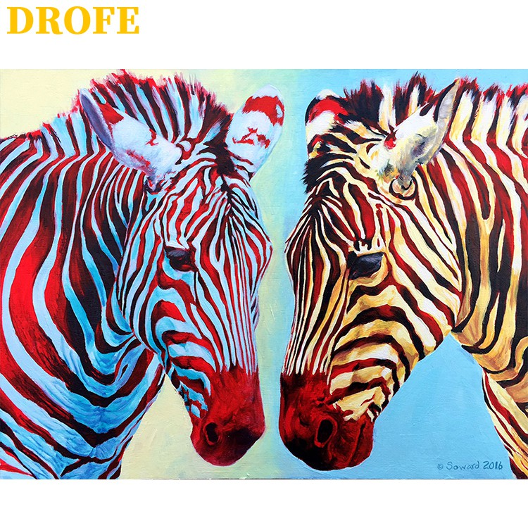 Chromatic Zebra Pair - 40x50 cm paint by numbers kit