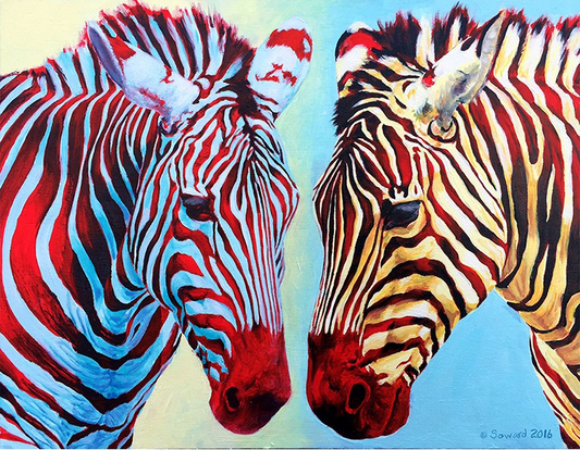Chromatic Zebra Pair - 40x50 cm paint by numbers kit