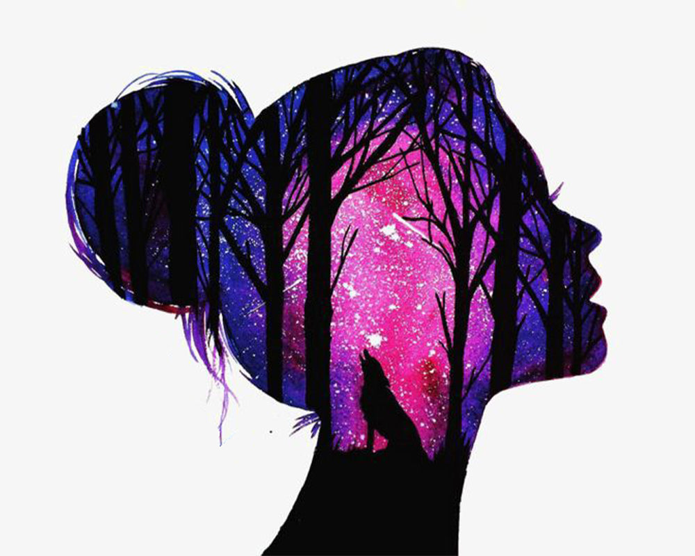 Wolf Within the Starlit Forest - 40x50 cm paint by numbers kit