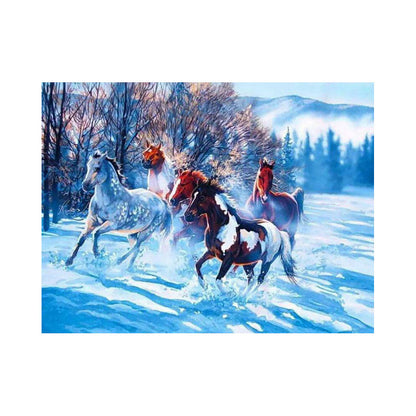 Wild Horses in Winter - 40x50 cm paint by numbers kit