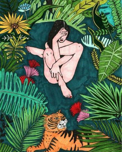 Jungle Reverie with Tiger - 40x50 cm paint by numbers kit