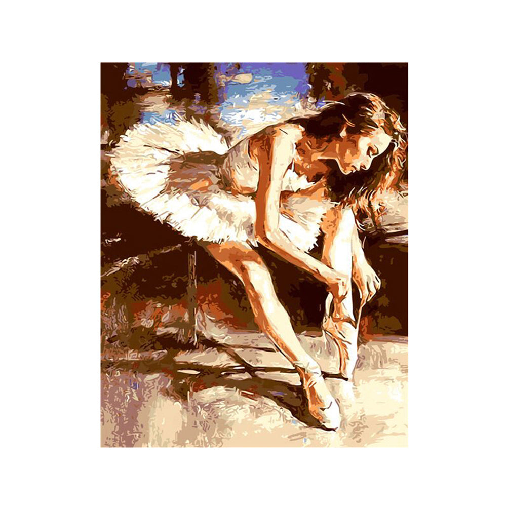 Ballerina Tying Her Slipper - 40x50 cm paint by numbers kit