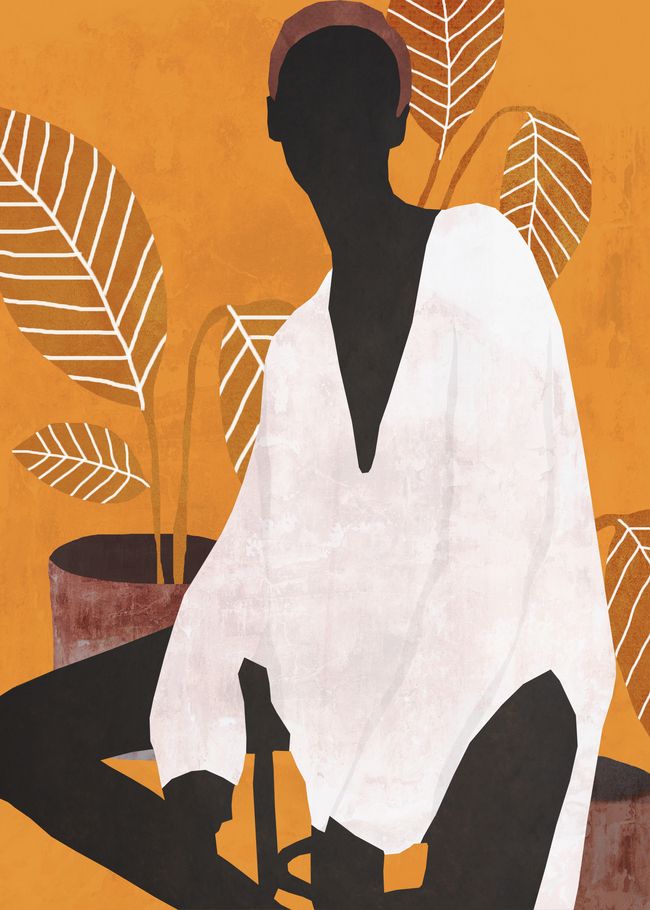 Ochre Abstract Woman - 40x50 cm paint by numbers kit