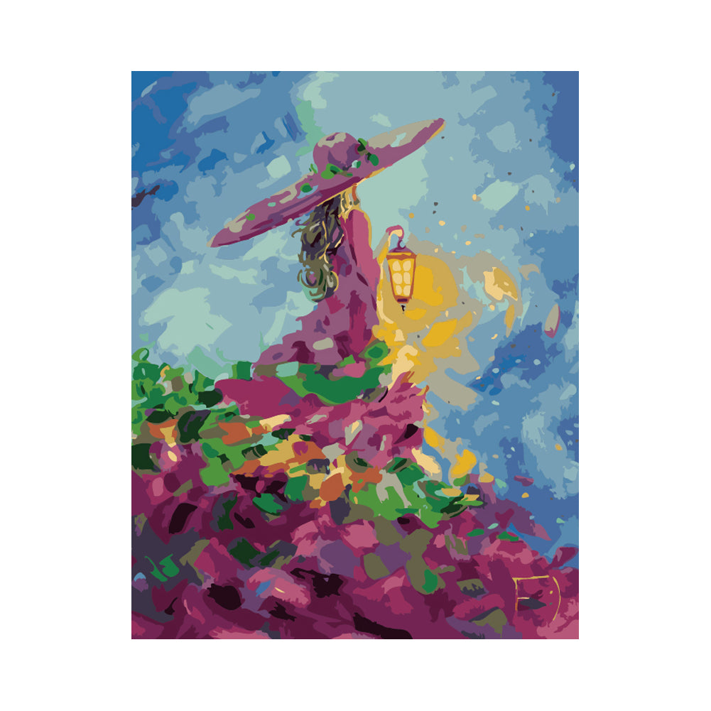 Mystical Woman with Lantern - 40x50 cm paint by numbers kit