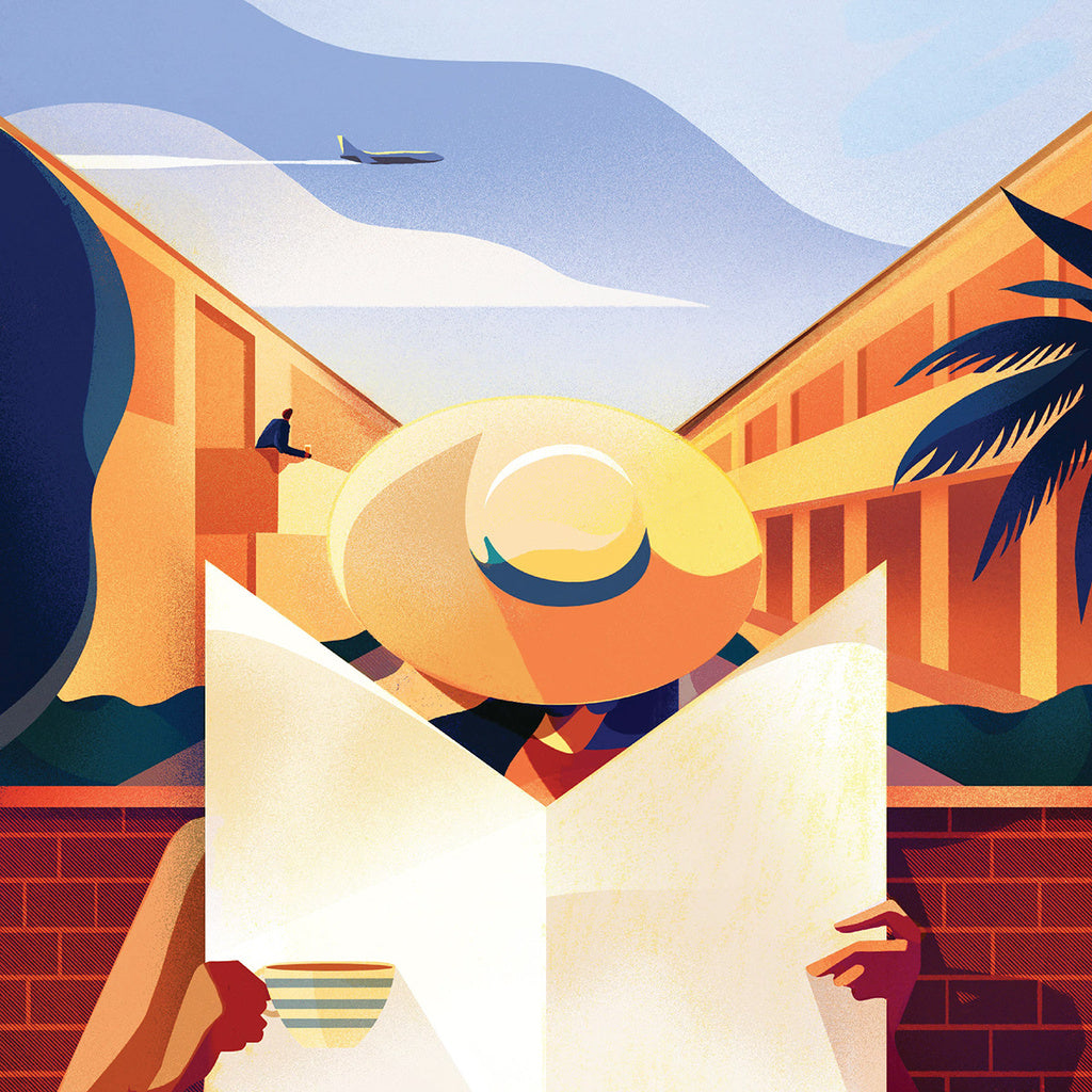 Sunny Travel Reader - 40x50 cm