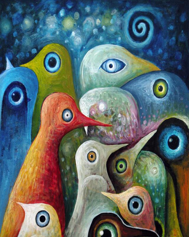 Whimsical Colorful Birds