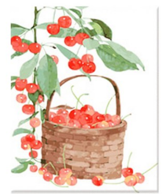 Cherry Basket Watercolor