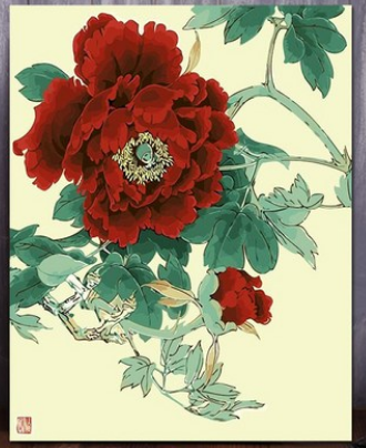 Crimson Peony Blossom - 40x50 cm paint by numbers kit