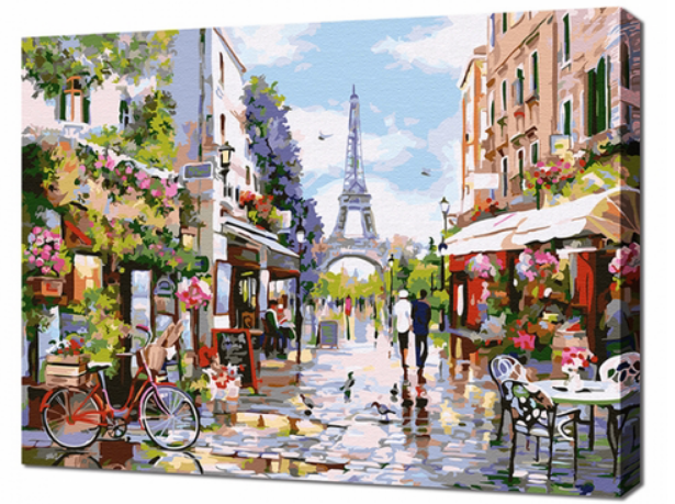 Paris Flower Street - 40x50 cm paint by numbers kit