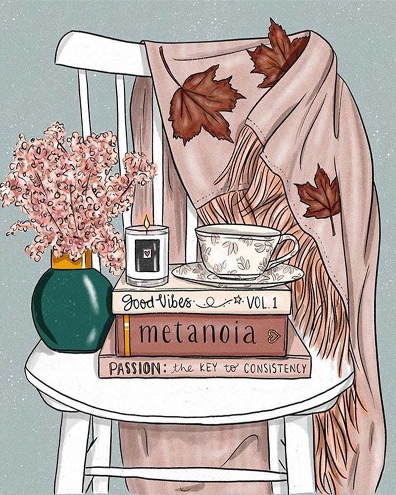 Cozy Chair with Books - 40x50 cm paint by numbers kit
