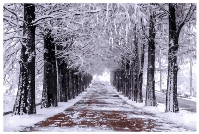 Snowy Tree Tunnel - 40x50 cm paint by numbers kit